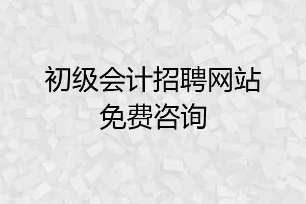 初级会计招聘网站免费咨询