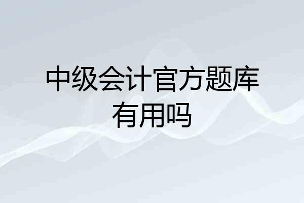 中级会计官方题库有用吗