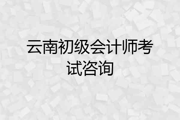 云南初级会计师考试咨询