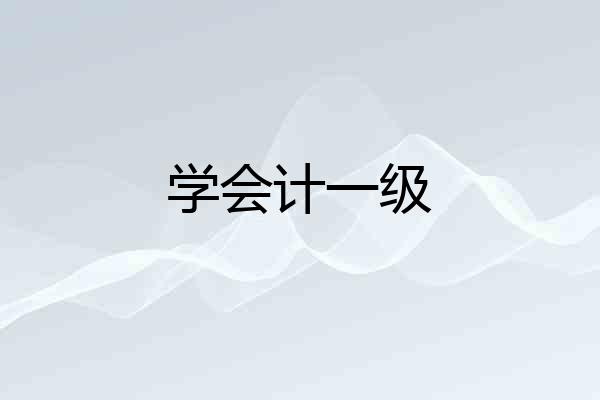 学会计一级