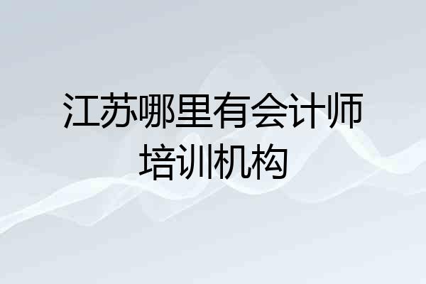 江苏哪里有会计师培训机构