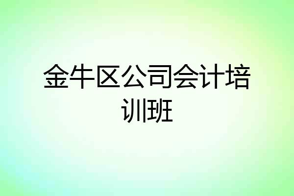 金牛区公司会计培训班