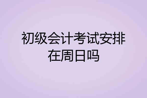 初级会计考试安排在周日吗
