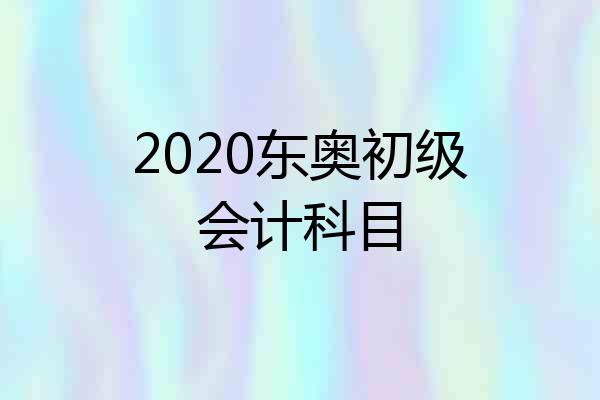 2020东奥初级会计科目