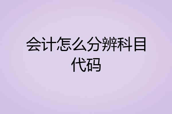 会计怎么分辨科目代码