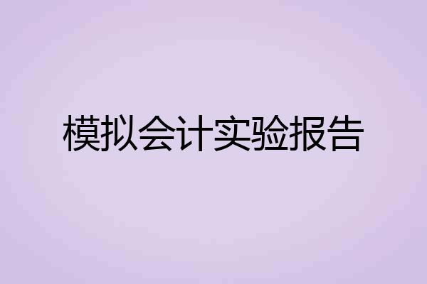 模拟会计实验报告