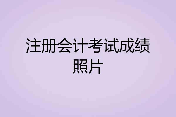 注册会计考试成绩照片