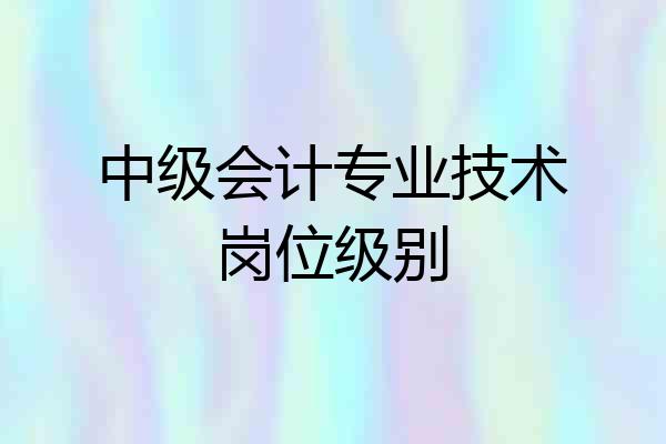 中级会计专业技术岗位级别