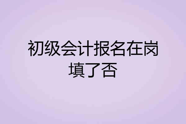初级会计报名在岗填了否