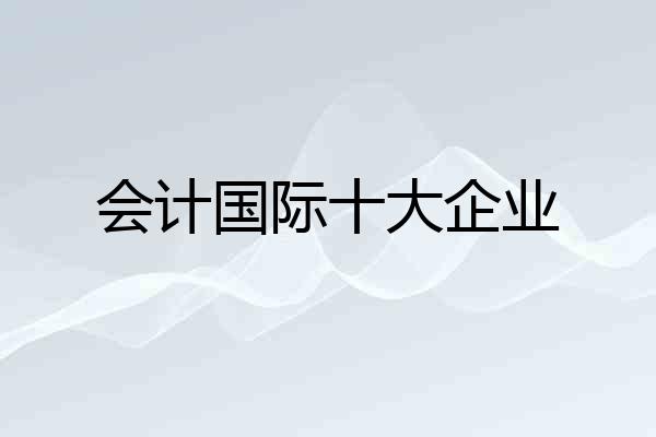 会计国际十大企业