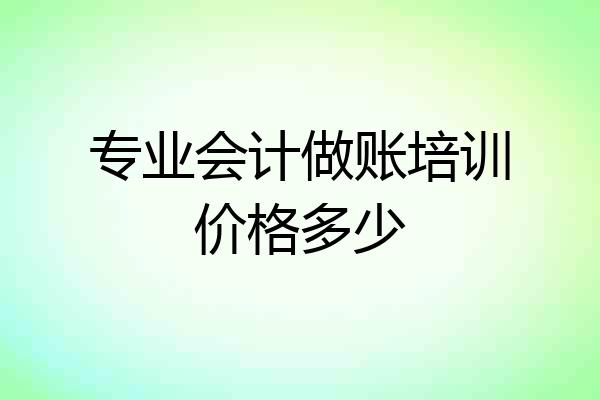 专业会计做账培训价格多少