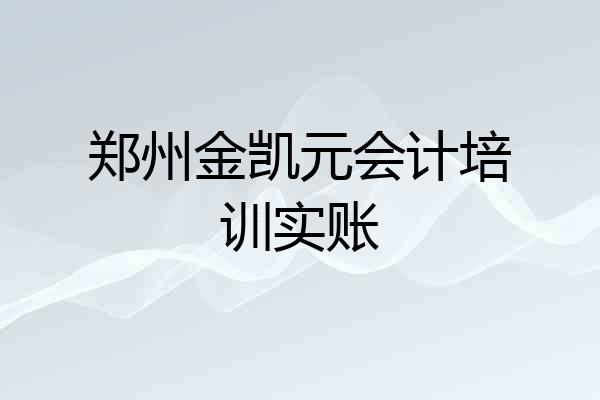 郑州金凯元会计培训实账