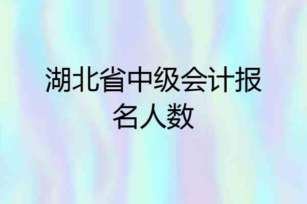 湖北省中级会计报名人数