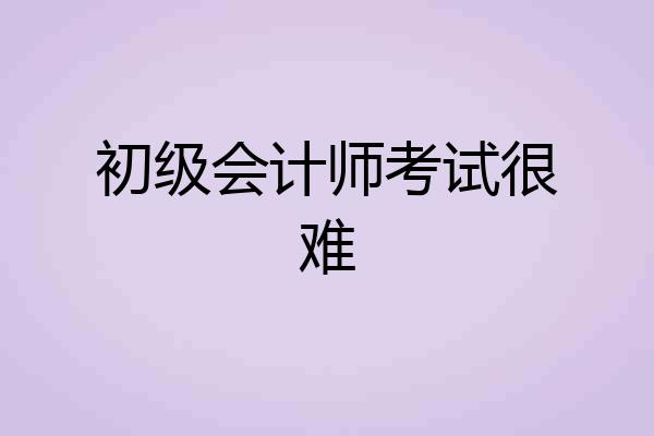 初级会计师考试很难