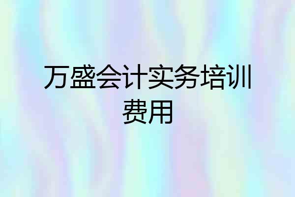 万盛会计实务培训费用