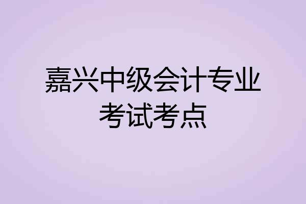 嘉兴中级会计专业考试考点