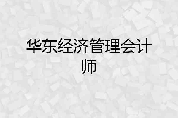 华东经济管理会计师