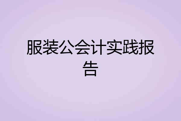 服装公会计实践报告