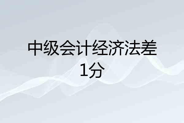 中级会计经济法差1分