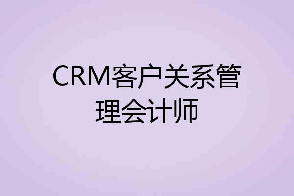 CRM客户关系管理会计师