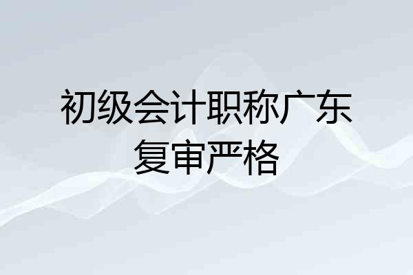 初级会计职称广东复审严格