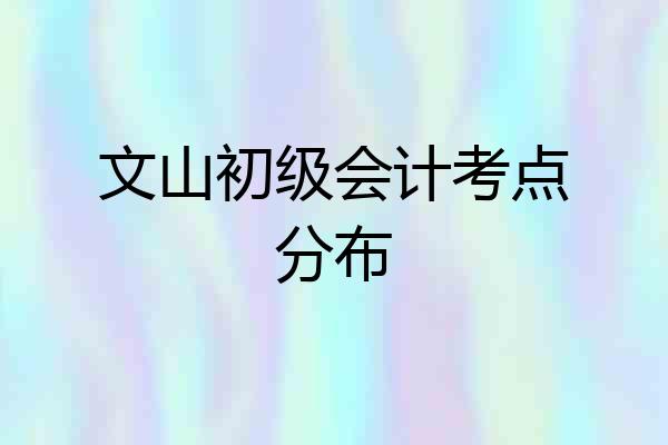 文山初级会计考点分布