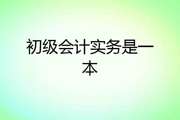 初级会计实务是一本