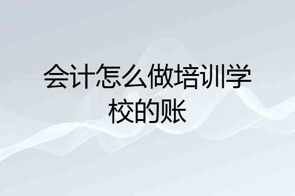 会计怎么做培训学校的账