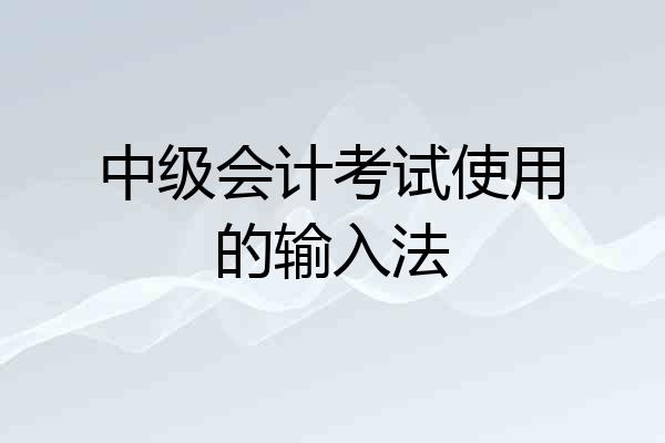 中级会计考试使用的输入法