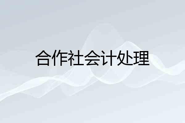 合作社会计处理