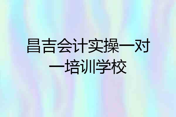 昌吉会计实操一对一培训学校