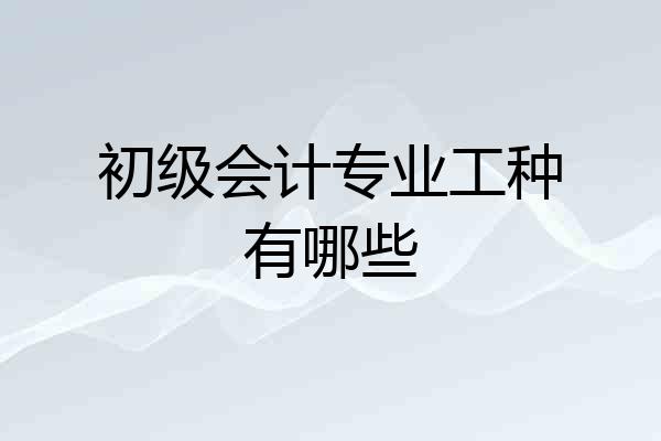 初级会计专业工种有哪些