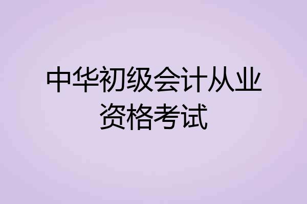 中华初级会计从业资格考试