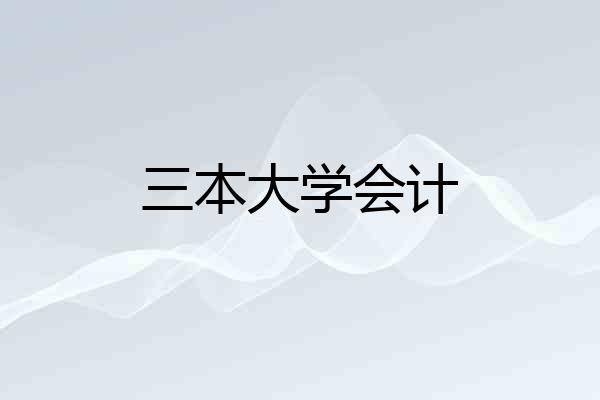 三本大学会计