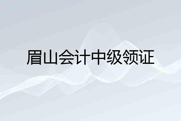 眉山会计中级领证