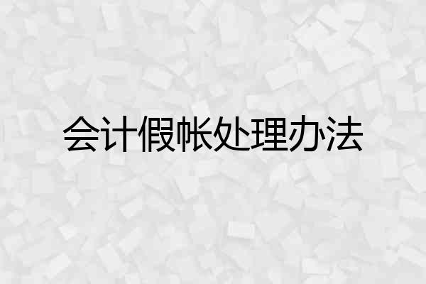会计假帐处理办法