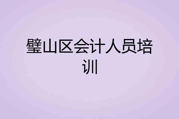 璧山区会计人员培训