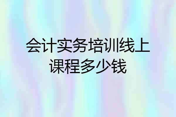 会计实务培训线上课程多少钱
