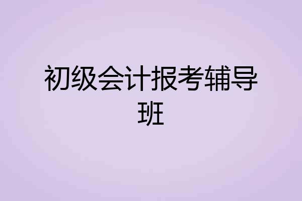 初级会计报考辅导班