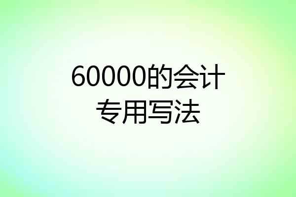 60000的会计专用写法