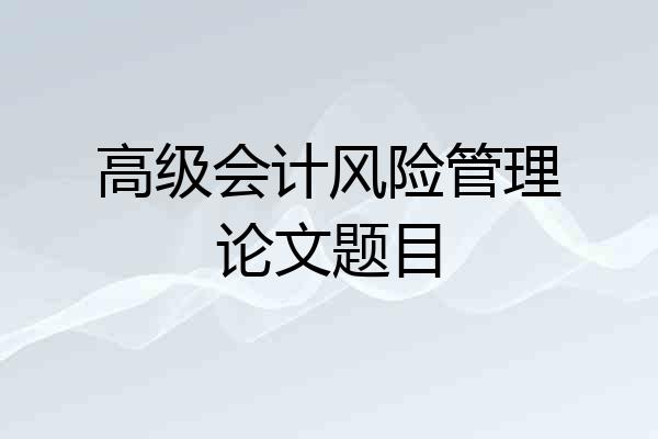 高级会计风险管理论文题目