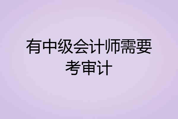 有中级会计师需要考审计