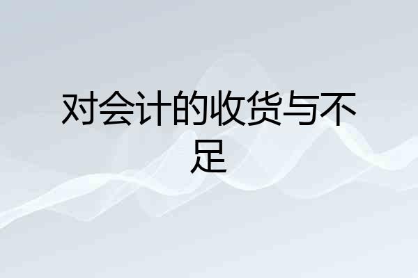 对会计的收货与不足