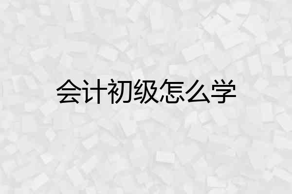 会计初级怎么学