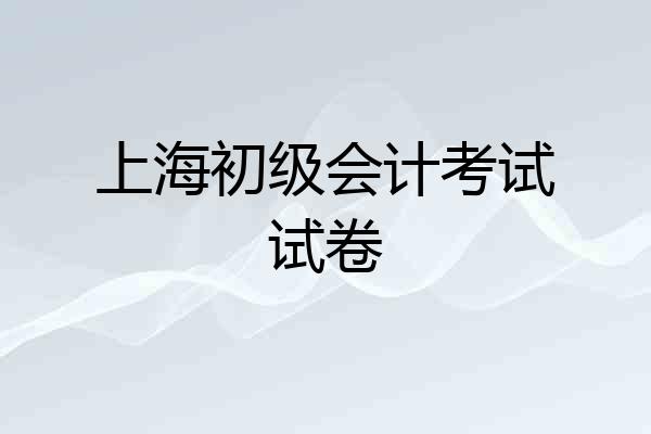 上海初级会计考试试卷