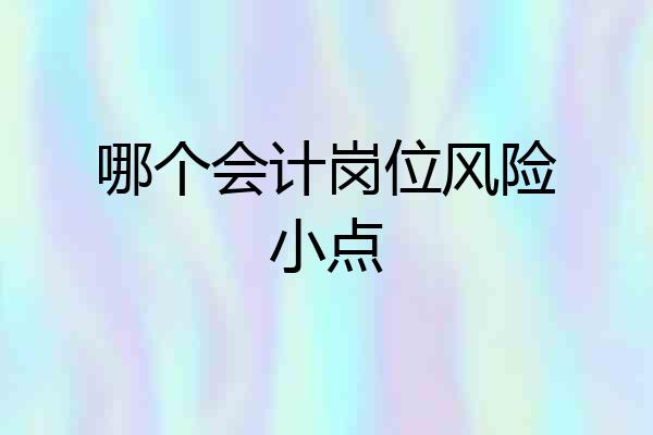 哪个会计岗位风险小点