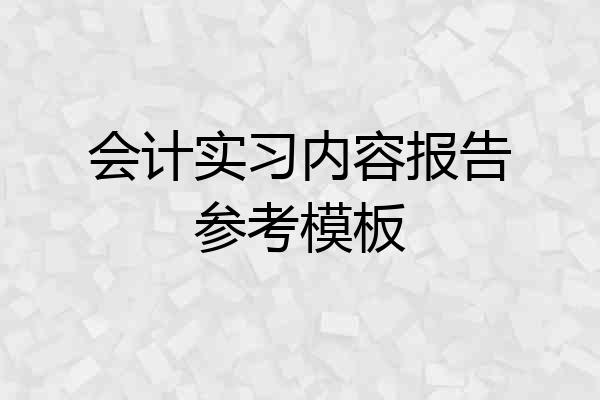 会计实习内容报告参考模板