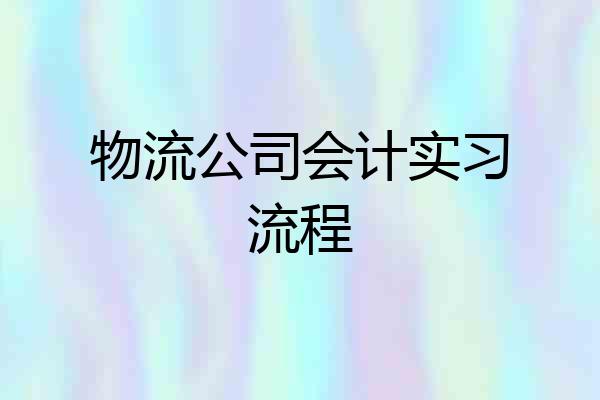 物流公司会计实习流程
