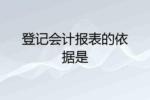 登记会计报表的依据是