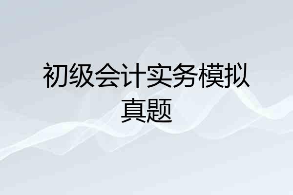 初级会计实务模拟真题